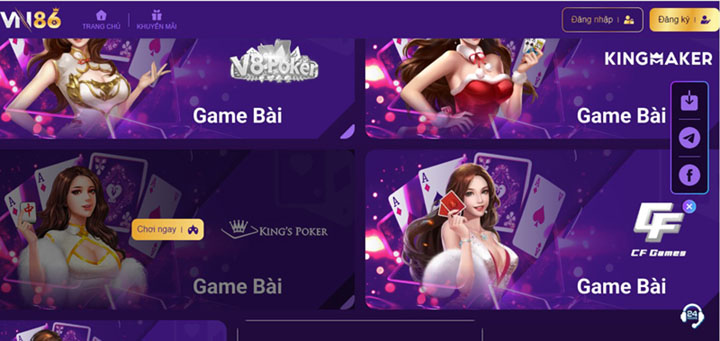 Danh mục cá cược tại Vn86